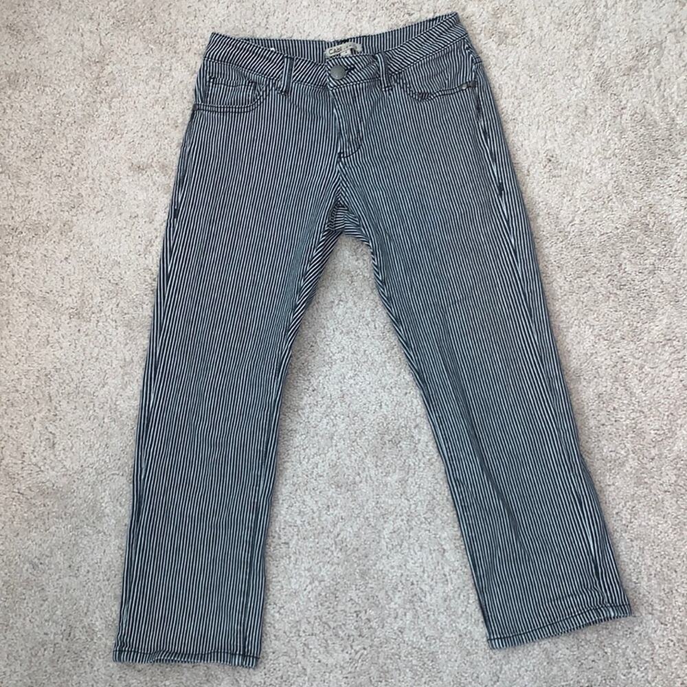 CAbi Jeans Railroad Stripe Cropped Capri Stretch Jeans Sz 4 Style 324